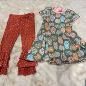 Matilda Jane Kids Matching Set - Red and Green